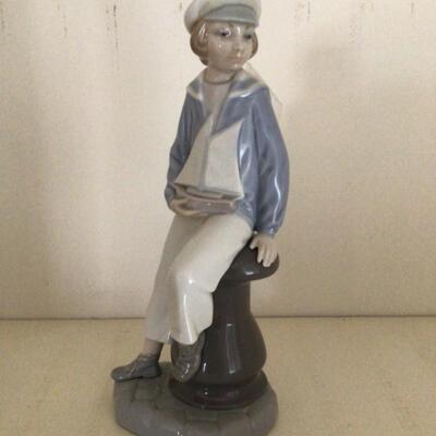 E486 Lladro Boy with Yacht Figurine 