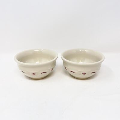 LONGABERGER POTTERY WOVEN TRADITIONS SMALL RED BOWLS