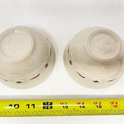 LONGABERGER POTTERY WOVEN TRADITIONS SMALL RED BOWLS