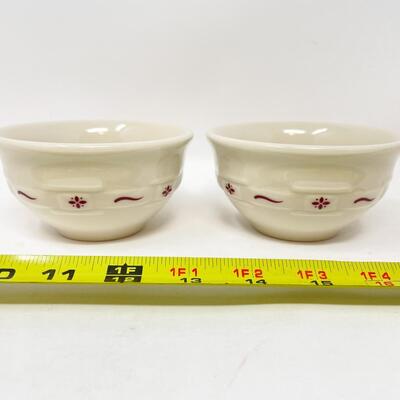 LONGABERGER POTTERY WOVEN TRADITIONS SMALL RED BOWLS