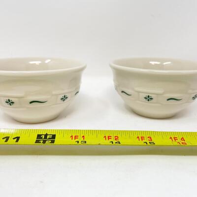 LONGABERGER POTTERY WOVEN TRADITIONS SMALL HARVEST GREEN BOWLS