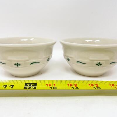 LONGABERGER POTTERY WOVEN TRADITIONS SMALL HARVEST GREEN BOWLS