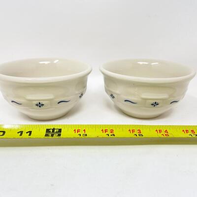 LONGABERGER POTTERY WOVEN TRADITIONS SMALL BLUE BOWLS