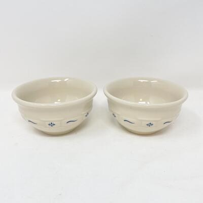 LONGABERGER POTTERY WOVEN TRADITIONS SMALL BLUE BOWLS