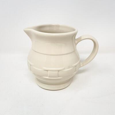 LONGABERGER POTTERY WOVEN TRADITIONS SMALL IVORY PITCHER