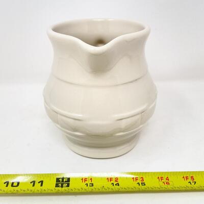 LONGABERGER POTTERY WOVEN TRADITIONS SMALL IVORY PITCHER