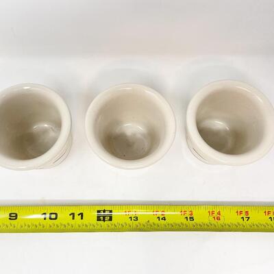 LONGABERGER POTTERY WOVEN TRADITIONS VOTIVE HOLDERS - SET OF 3