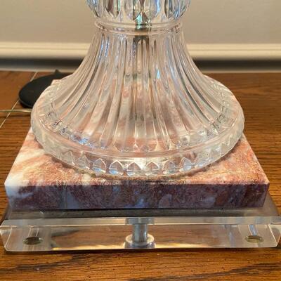 Granite and glass two-bulb lamp 26” high	