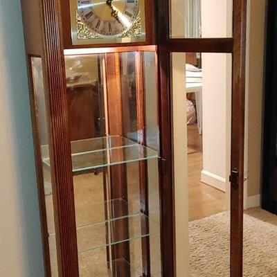 #48 Howard Miller Grandfather Clock Curio Cabinet