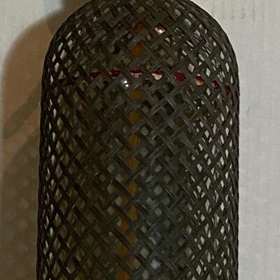 Vintage Seltzer Bottle Glass Wire Mesh Barware
