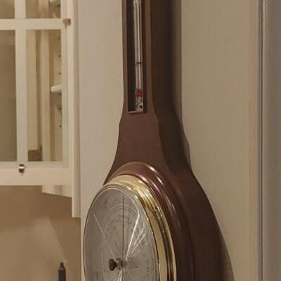 #54 Vintage Gemini Banjo Mahogany Thermometer/Barometer