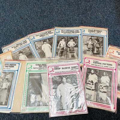 Lot 104  Group of 10 Uncut Patterns for Native American Style Traditional Clothing 