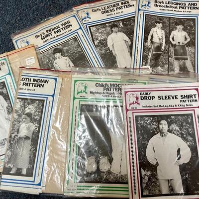 Lot 104  Group of 10 Uncut Patterns for Native American Style Traditional Clothing 