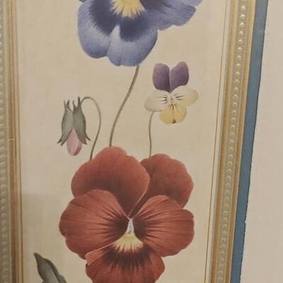#55  (PR) Nancy Shumaker Pallan Framed Flowers Prints - Signed by The Artist - Set Of 2