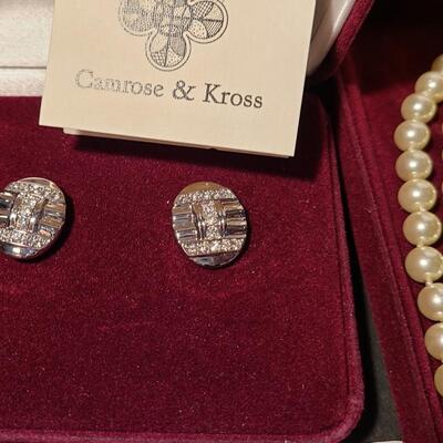 Lot J6: Camrose & Kross Jackie Kennedy Collection Triple Strand Classic Pearls and More 
