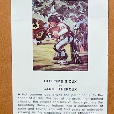 Lot 123  Carol Theroux Signed Lithograph "Old Time Sioux" Native American Dancer