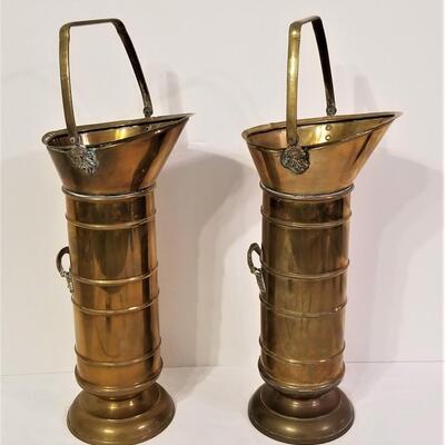 Lot #25  Pair of solid brass scuttles