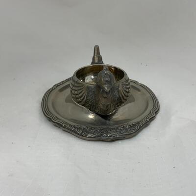 -102- VINTAGE | Silver Plate Chicken | Egg Cup 