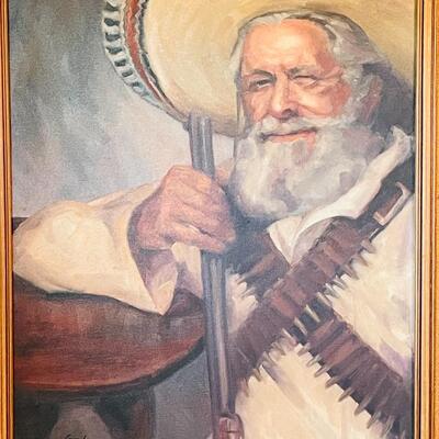 Lot 129  Original Painting by Carol Theroux  Pancho Villa Style Character Portrait