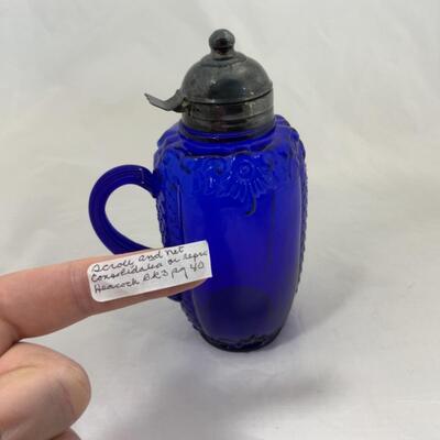 -110- Reproduction | Consolidated Glass | Scroll and Net Syrup | Cobalt