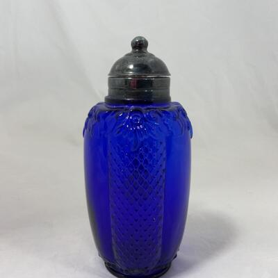 -110- Reproduction | Consolidated Glass | Scroll and Net Syrup | Cobalt