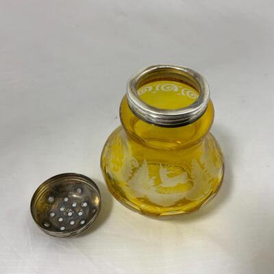 -111- VINTAGE | Yellow Cut-to-Clear | Sugar Shaker