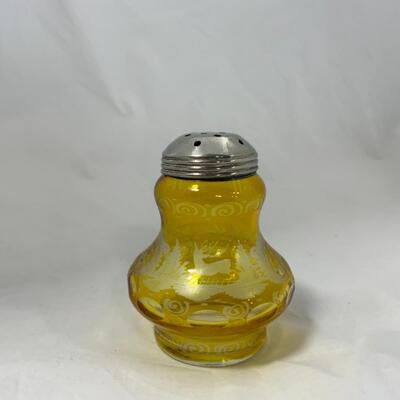 -111- VINTAGE | Yellow Cut-to-Clear | Sugar Shaker