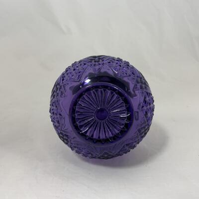 -115- ANTIQUE | Amethyst | Ring-Neck | Fenn Royal | Pressed Glass | Oil Bottle