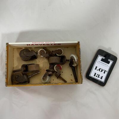 -134- ANTIQUE | Porcelain and Wood Casters