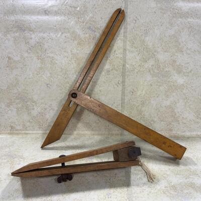 -140- VINTAGE | Wood Tools | Vice | Wooden T Square