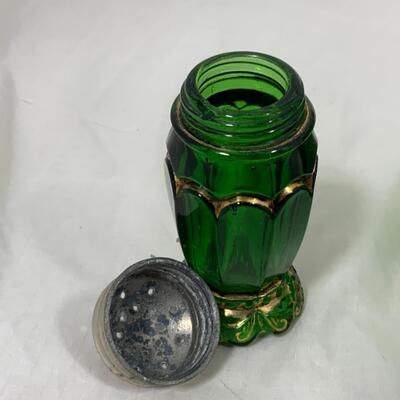 -148- ANTIQUE | Emerald | Salt and Pepper | Spooner | Issues