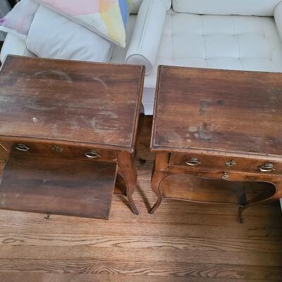 2 end tables with some wear