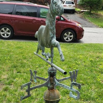 Antique copper horse weathervane