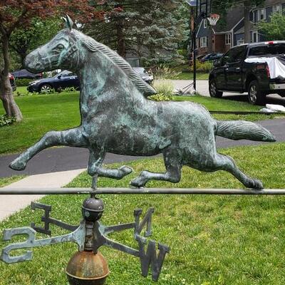 Antique copper horse weathervane