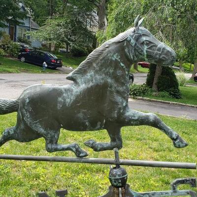 Antique copper horse weathervane