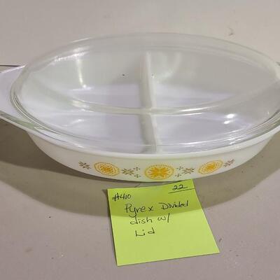 Pyrex Divided Dish and Lid -Item #410