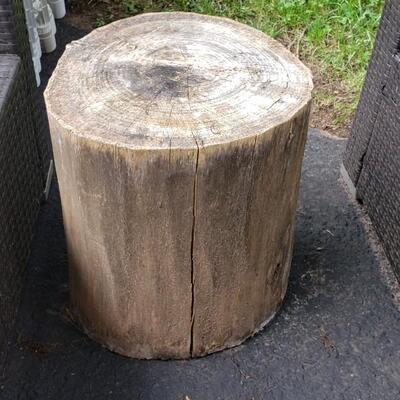 Tree stump stool