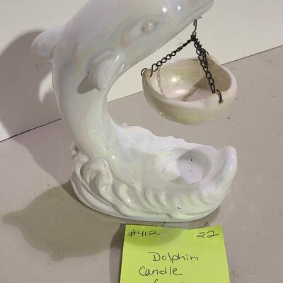 Dolphin Potpourri/Incense Burner Candle Holder -Item #412