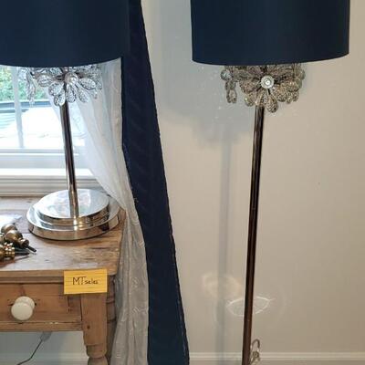 Matching table lamp and floor lamp