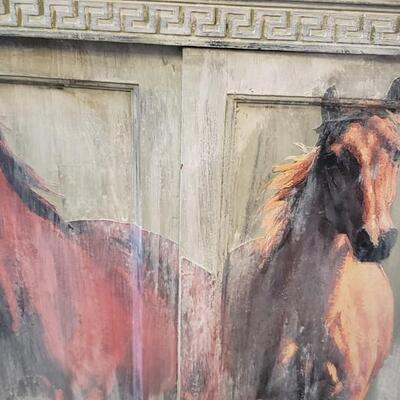 Beautiful One of a Kind hand painted horses cabinet