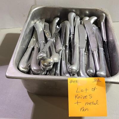 Lot of Knives+Metal Pan -Item #431