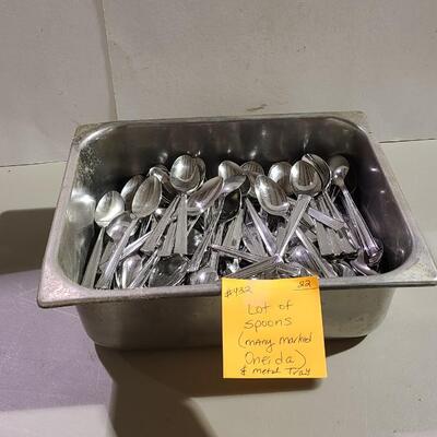 Lot of Spoons+Metal Pan -Item #432