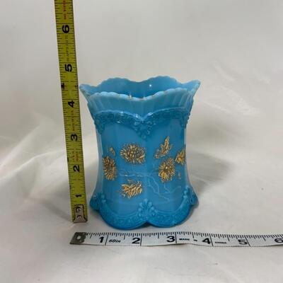-152- VINTAGE | Northwood Blue Chrysanthemum Sprig Spooner | Swizzle Sticks 
