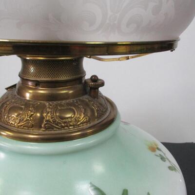 Antique B & H Oil Converted To Electric Lamp W/ Shade