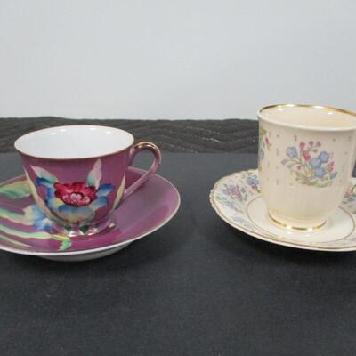 Vintage Demitasse Cups & Saucers - Hand Painted 
