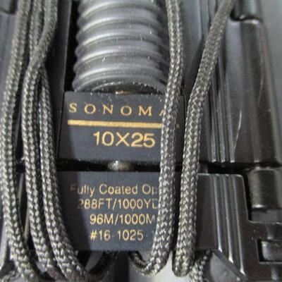 Tasco Sonoma Binoculars 10x25 Fully Coated Optics 288ft/1000YDS & 6 x 16 Monocular