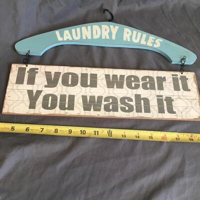 Wood laundry sign
