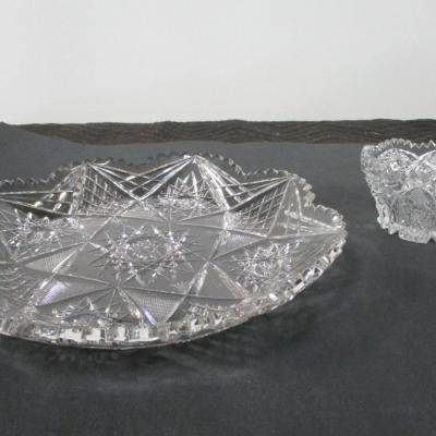 Crystal Serving Dishes - Nucut Sawtooth Edge Candy Dish - Marked Platter |  EstateSales.org