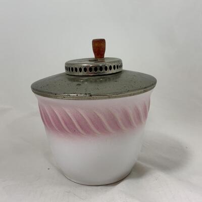 -159- VINTAGE | Stoneware Whipper Jar | Rotary Handle