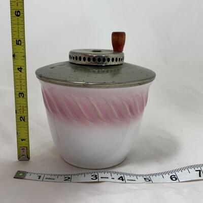 -159- VINTAGE | Stoneware Whipper Jar | Rotary Handle